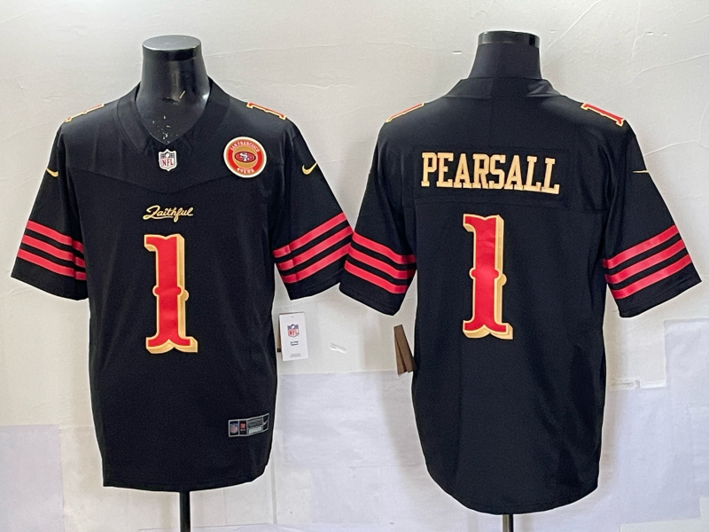 Men San Francisco 49ers #1 Pearsall black Limited Nike NFL 2025 Jersey 0010